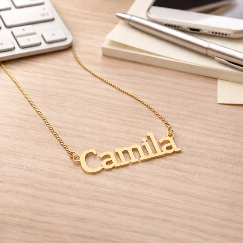 Colar com nome banhado a ouro 18 k