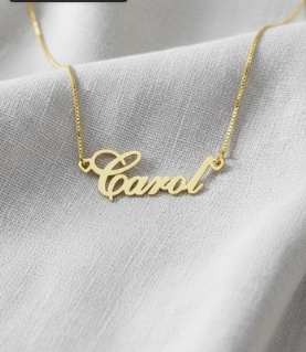 Colar com nome personalizado banhado a ouro 18 k